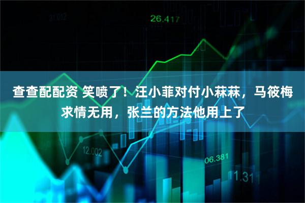 查查配配资 笑喷了!汪小菲对付小菻菻,马筱梅求情无用,张兰的方法他用上了